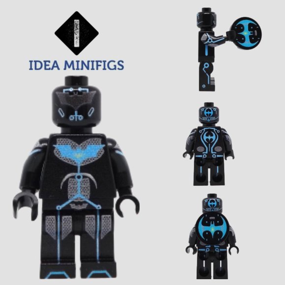 Pair of Batman Vs Superman Tron Hybrid Custom UV Print on Lego Minifigures - Picture 5 of 7